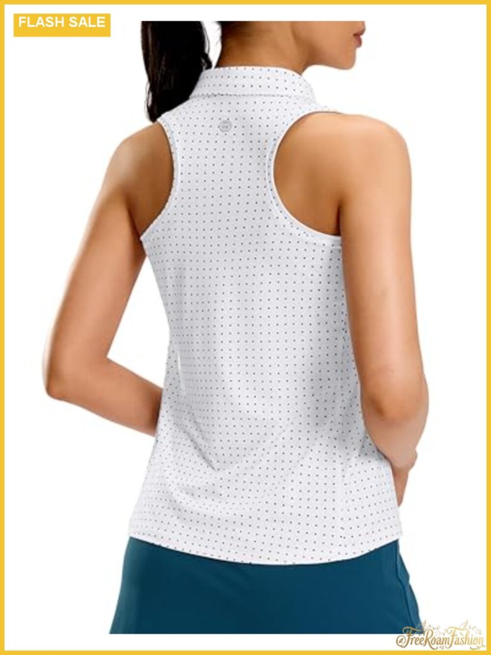 Women's Golf Shirt Racerback Tank Zip Up Sleeveless Athletic Tennis Top